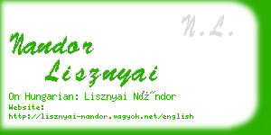 nandor lisznyai business card